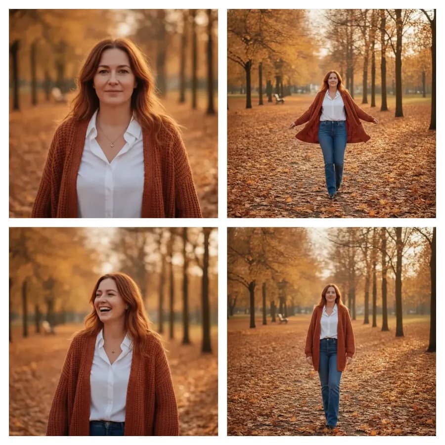 A Quad collage: 4 photographs of the same person laid out on one sheet